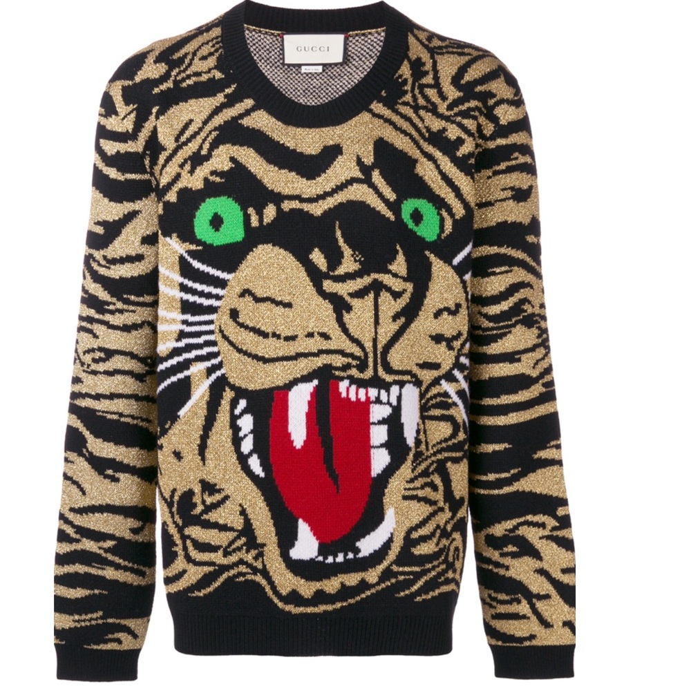 GUCCI Collectible metallic tiger sweater Unisex